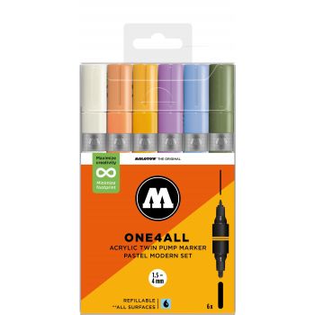 Molotow - ONE4ALL TWIN MARKER PASTEL MODERN 6 MARKERS