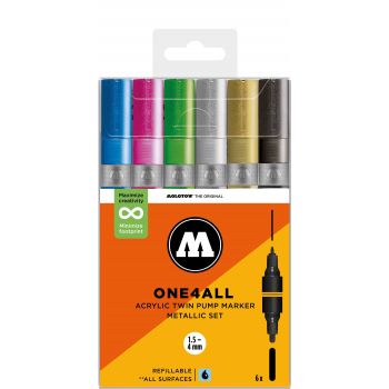 Molotow - ONE4ALL TWIN MARKER METALLIC SET 6 MARKERS