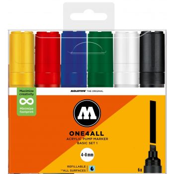 Molotow - ONE4ALL 4-8MM MARKER BASIC SET 1 6 MARKERS