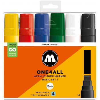 Molotow - ONE4ALL 15MM MARKER BASIC SET 1 6 MARKERS