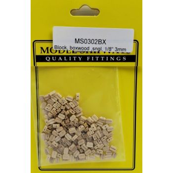 Modelexpo - Block Single Boxwood 1/8" 3mm 150/pc (?/22) *mx-ms0302bx