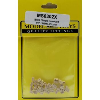 Modelexpo - Block Single Boxwood 1/8" 3mm 40/pc (?/22) *mx-ms0302x