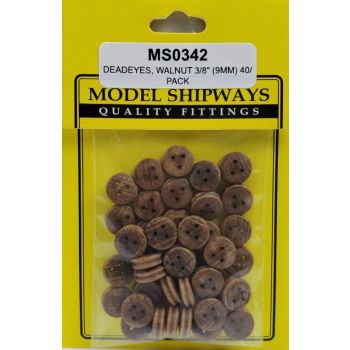 Modelexpo - Deadeyes Walnut 3/8" 9mm 40/pc (?/22) *mx-ms0342