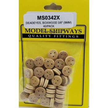 Modelexpo - Deadeyes Boxwood 3/8" 9mm 40/pc (?/22) *mx-ms0342x