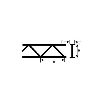 Plastruct - TRUSS OPEN WEB ABS D.GRAY 3.2x4.8x1.6MM 150MM 2X OWTA-4