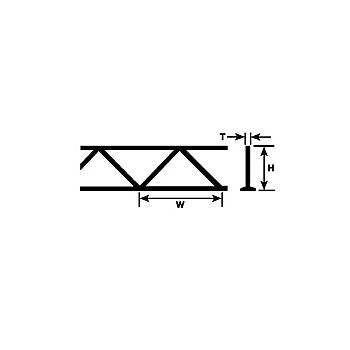 Plastruct - TRUSS OPEN WEB ABS D.GRAY 15.9x27.8x4.4MM 275MM 1X OTS-20