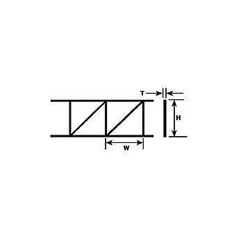 Plastruct - TRUSS OPEN WEB PRATT STYRENE 6.4x4.8x0.7MM 100MM 2X OWT-101