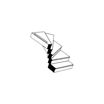 Plastruct - 1/24 STAIRCASE CUSTOM LEFT TURN 7.5x39.7MM 60MM 1X STAL-24