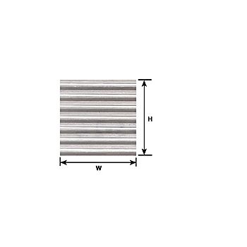 Plastruct - 1/32 SHEET CORRUGATED SIDING WH. 0.5x275x175MM 2X PS-25