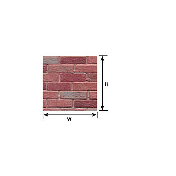 Plastruct - 1/12 SHEET BRICK ROUGH DH. RED CLAY 0.5x350x600MM 1X PS-93XL