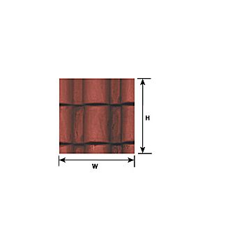 Plastruct - 1/12 SHEET SPANISH TILE DH. RED CL 0.5x350x600MM 1X PS-123XL