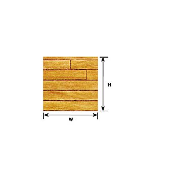 Plastruct - 1/12 SHEET FLOOR HW LIGHT DH. PAPER 0.3x190x250MM 1X PSP-37