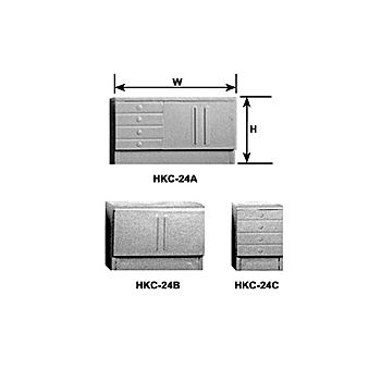 Plastruct - 1/24 KITCHEN CABINETS I STY. WH. 34.1x59.5MM 1X HKC-24A