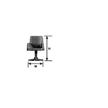 Plastruct - 1/24 EXECUTIVE CHAIR F STY. WH. 33.3x20.6MM 1X OLC-52