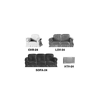 Plastruct - 1/24 SOFA C URET. VARIOUS 31.8x87.3MM 1X SOFA-24