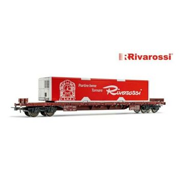 Rivarossi - Fs 4-axle Flat Wagon Rgs 40' Container Riva Club (?/22) *riv-hrs6499