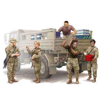 Trumpeter - 1/35 Modern Us Soldiers - Logistic Supply Team - Trp00429