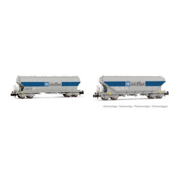 Arnold - Sncf 2-unit Soufflet Hopper Wagons R/f/l Side Walls (6/21) * - ARN-HN6510