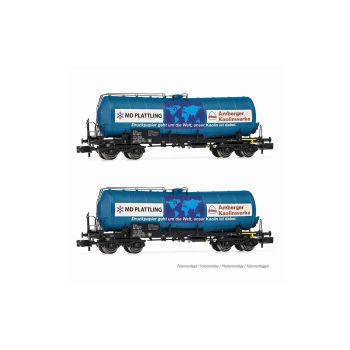 Arnold - Db Ag 2-unit 4-axle Tank Wagons Blue Amberger V-vi (6/21) * - ARN-HN6542