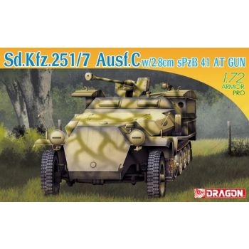 Dragon - 1/72 Sd.kfz.251/7 Ausf.c W/2/8cm Spzb41 At Gun (9/20) * - DRA7315