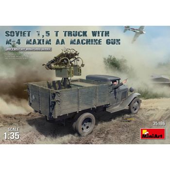 Miniart - Soviet 1,5 T Truck W/ M-4 Maxim Aa Machine Gun (Min35186)