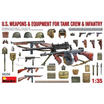 Miniart - 1/35 Us Weapons En Equipment Tank Crew En Infanry - MIN35334