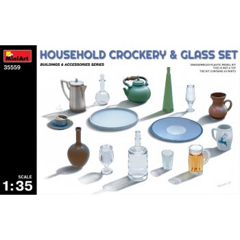 Miniart - Household Crockery & Glass Set (Min35559)