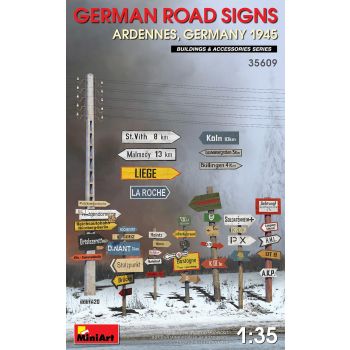 Miniart - German Road Sign Wwii (Ardennes, Germany 1945) (7/20) * - MIN35609