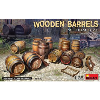 Miniart - 1/35 Wooden Barrels Medium Size (1/21) * - MIN35630