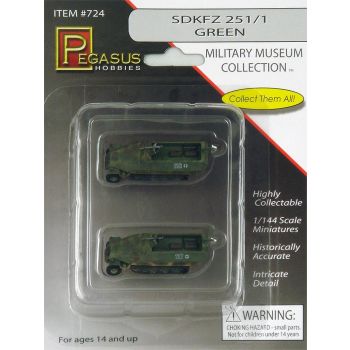 pegasus - 1/144 SdKFZ 251/1, grün, Fertigimodell, 2 Stück